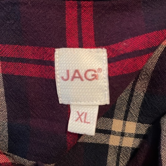 🌹JAG MAGNOLIA LONG PLAID TUNIC SHIRT - Picture 6 of 7